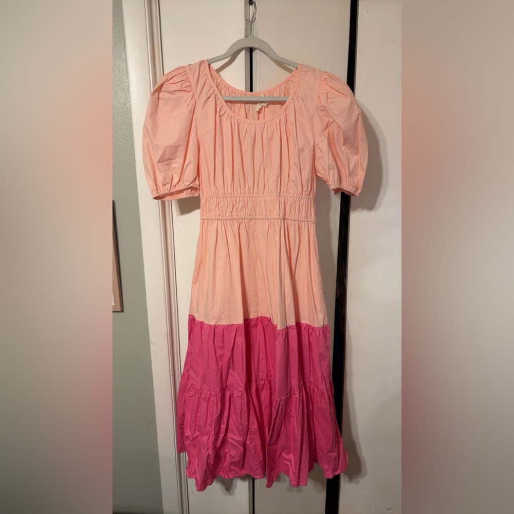 Easel Peach and Pink Maxi Dress